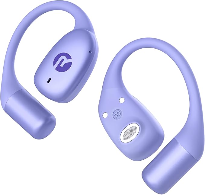 Raycon Essential Open Earbuds – True Wireless Open Ear Bluetooth 6.0 Headphones, Ultra-Lightweight, Comfort Hook Design, IPX5 Water Resistant, 36 Hours of Battery Life (Purple)