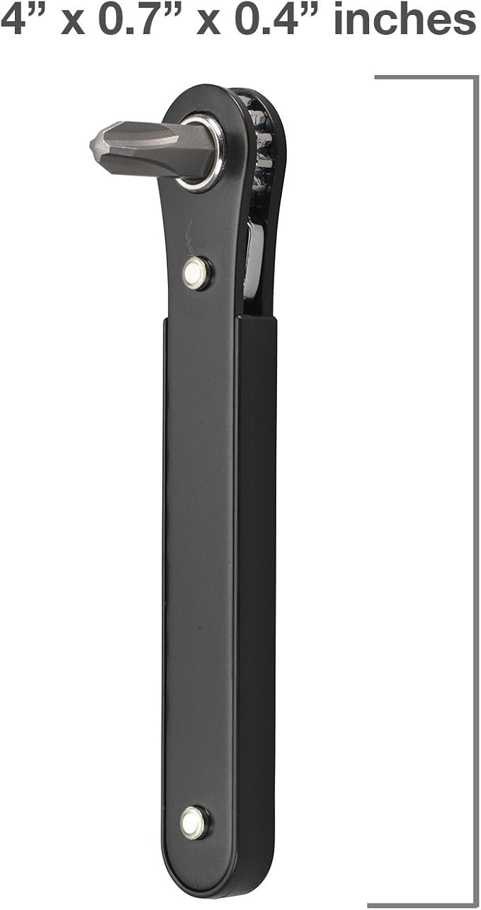 NEIKO 03044A 1/4-Inch Drive Mini Ratchet Screwdriver Set, 8 Pc, Cr-V Steel, Tight Reach, 90 Degree Screwdriver, Low Profile, Close Quarter, Right Angle Offset, Short Phillips, Slotted, Torx Star