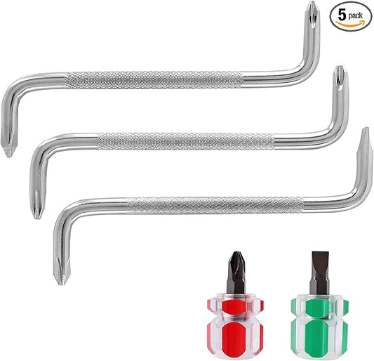 5 in 1 Magnetic Screwdriver Set, Z-Type Screwdriver, Double Head Offset Screwdriver Set with Mini Phillips Flat Head Screwdriver