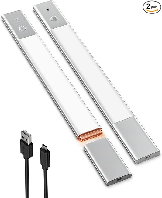 EZVALO 48 LED Under Cabinet Lighting, Motion Sensor Closet Light with Detachable Battery, Wireless LED Magnetic Light for Kitchen, Wardrobe-15.8Inch