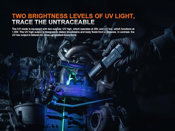 Fenix TK35R 5800 Lumen Tactical Flashlight with UV Light, USB-C Rechargeable High Lumen Long Range with Lumentac Organizer