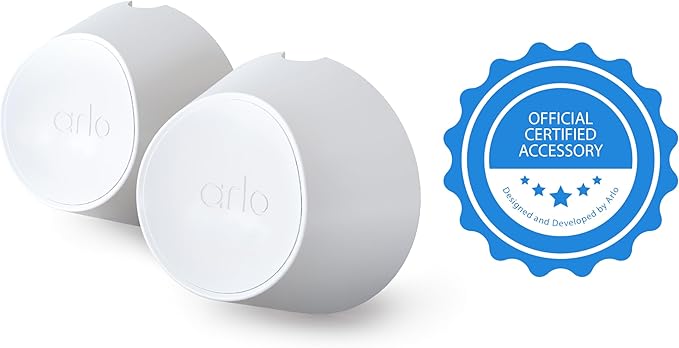Arlo Magnetic Wall Mounts - Arlo Certified Accessory, Indoor or Outdoor Use, Works with Arlo Pro 5S 2K, Pro 4, Pro 3, Ultra 2, and Ultra Cameras, White - VMA5000, 2 Count (Pack of 1)