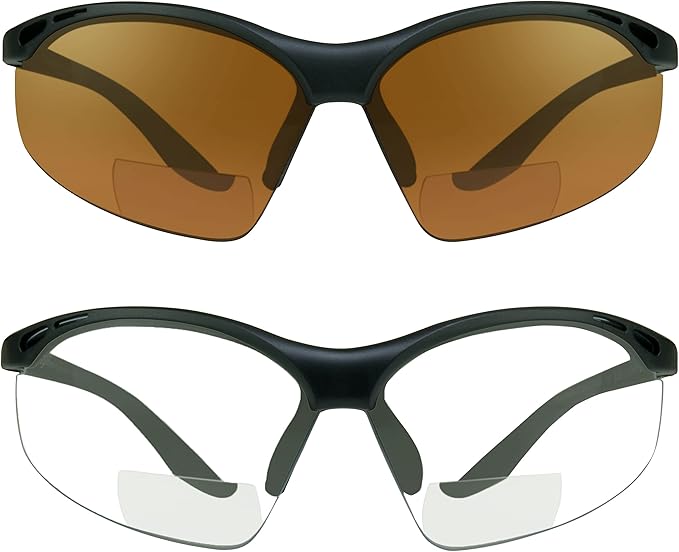 proSPORT Bifocal sunglass Safety Reader Z87 Wrap Around No Slip Grip +1.50 +2.00 +2.50 +3.00