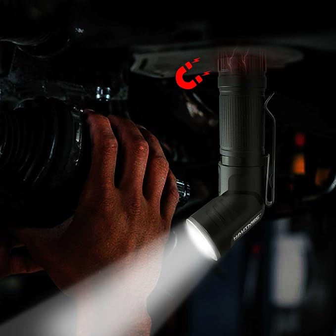 HAUTMEC Rechargeable LED Flashlights 500 High Lumens Super Bright Magnetic Flashlight Waterproof Mini Flashlight 3 Modes Handheld Small Flashlights Powerful for Camping, Outdoor, Hiking(2 Pack)