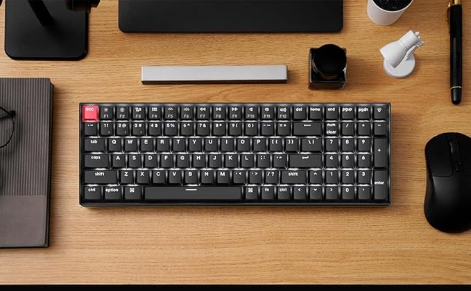 Keychron K4 QMK Wireless Custom Mechanical Keyboard, 96% Layout Bluetooth/2.4G/USB-C Programmable, White Backlit Super Red Switch NKRO Gaming Keyboard for Mac/Windows/Gamers, Version 3