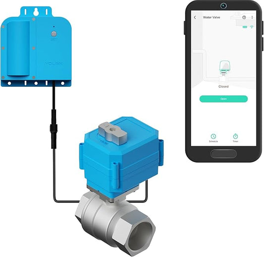 NSF Certified YoLink X3 Valve Controller Kit, 2" Stainless Ball Valve, LoRa Long Range, 10+ Year Lithium, D2D with Leak Sensors & Fob, Alexa/IFTTT/Home Assistant, Hub Required