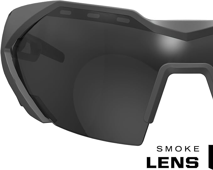 Mechanix Wear: Vision Type-E Safety Glasses with Advanced Anti Fog, Scratch Resistant, Grey Half Framed Protective Eyewear, Lightweight, Adjustable Arms and Nose, For Outdoor Use (Smoke Lens)