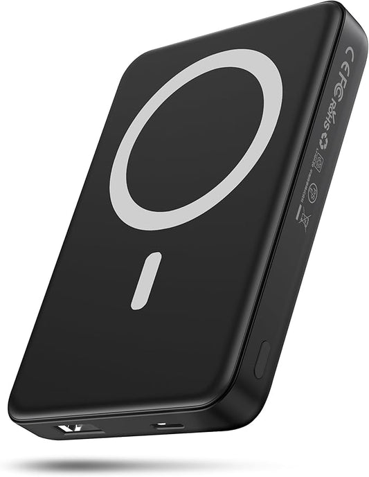 for Magsafe Battery Pack, 10000mAh Magnetic Portable Charger with USB-C Cable 20W Fast Charging, Slim & Lightweight Wireless Power Bank for iPhone 16/15/14/13/12 Series, for Travel Cruise Essentials