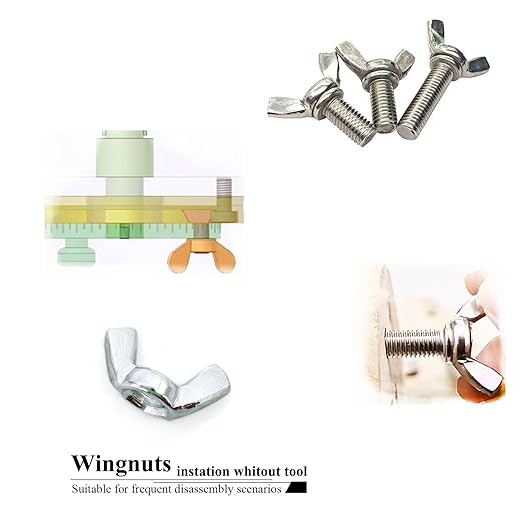 26 Pcs 4 Sizes 3/16",1/4",5/16",3/8" Wingnuts, Quality Carbon Steel Wing Nuts Sliver Zinc Plated Fasteners Parts Butterfly Nut, Hand Twist Tighten Hardware Nuts Butterfly Wing-Nut Assorted Kit