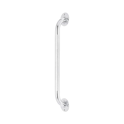 Medline Knurled Chrome 18” Grab Bar for Shower & Bathtub, Independence & Ease of Movement — for Elderly, Handicapped or Seniors, 300 lb. Capacity, 1 Bar