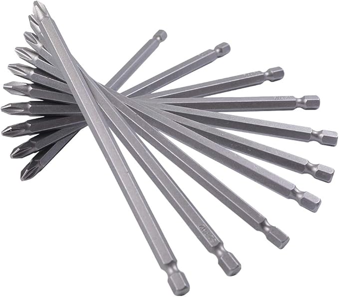 Rocaris 10 Pack 2 x 6" Cord less Drill Phillips Screwdriver Bit Magnetic Tip Extra Long Set
