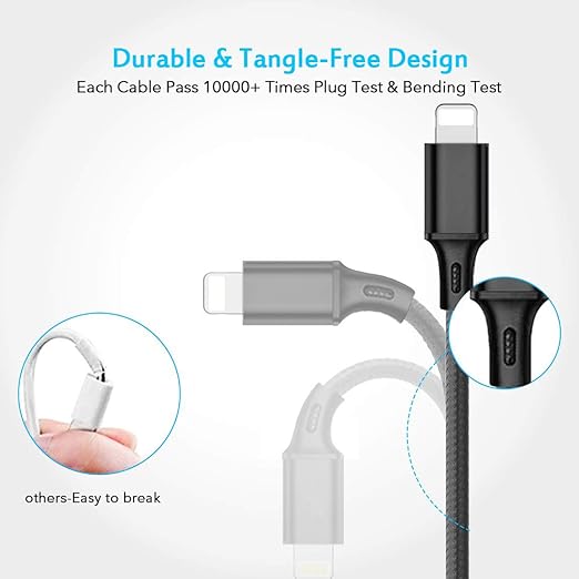 Multi USB Charging Cable 3A, 3 in 1 Fast Charger Cord Connector with Dual Phone/Type C/Micro USB Port Adapter, Compatible with Tablets Phone 12 11 Pro 8 7 6 Samsung Galaxy (4FT/2Pack Charging Only)