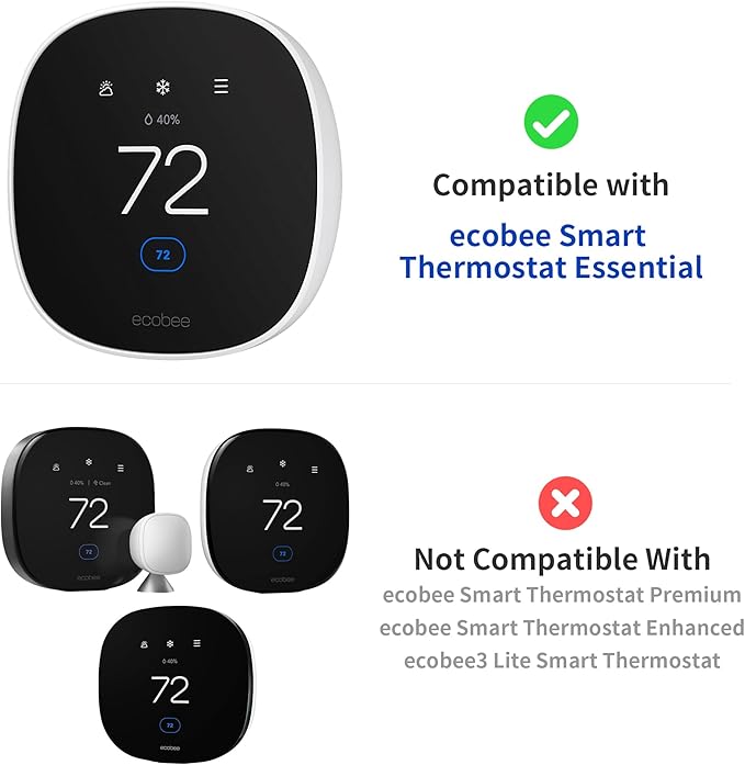 Tim Kit for ecobee Smart Thermostat Essential 2025, Wall Plate Cover Accessory for ecobee Thermostat, Easy to Install Cover Imperfections for Your Wall