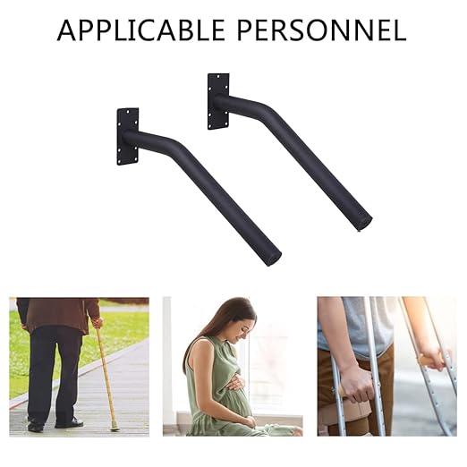 2PCS Wall Mount Hand Railing for 1-2 Step Stairs, handrail for Outdoor Steps, Elderly Handicap Safety Grab Bar for Outdoor Garage Entry Steps Stair Interior Exterior Stairway