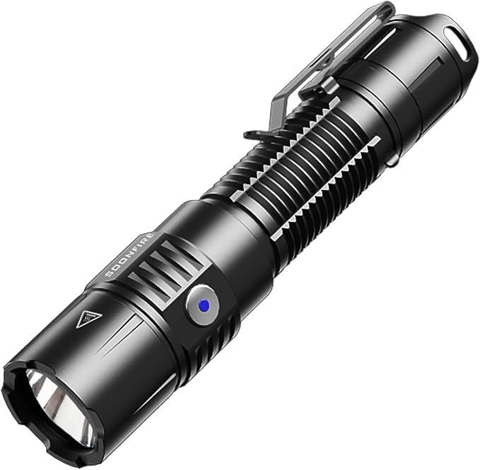 MX75 2530 Lumen LED Tactical Flashlight Law Enforcement, 390 Yards Beam Distance USB-C Rechargeable Pocket Flashlight with Battery