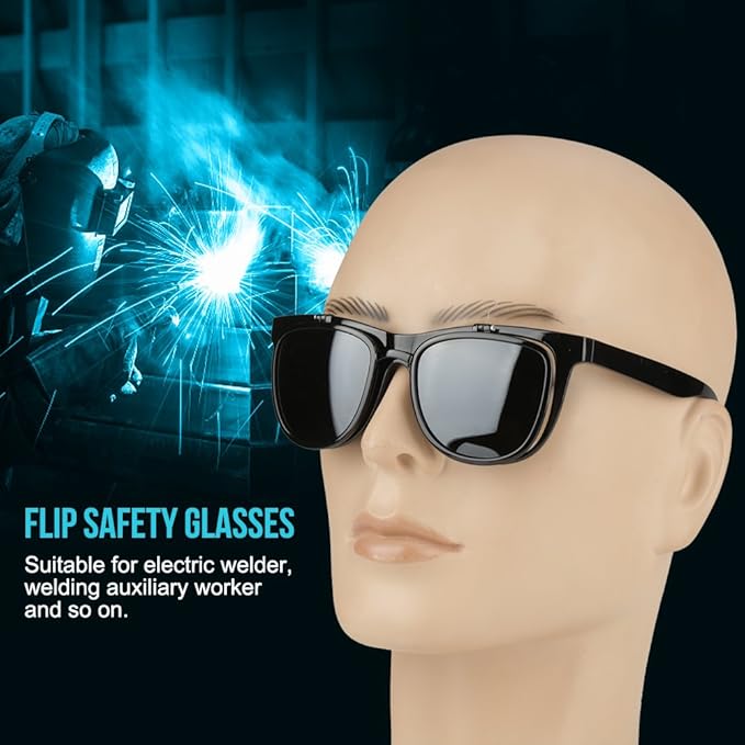 Flip-up Welding Goggles, Safety Welding Goggle Working Protective Goggles, Eye Protective Safety Glasses for Welding, Soldering, Torching, Brazing and Metal Cutting
