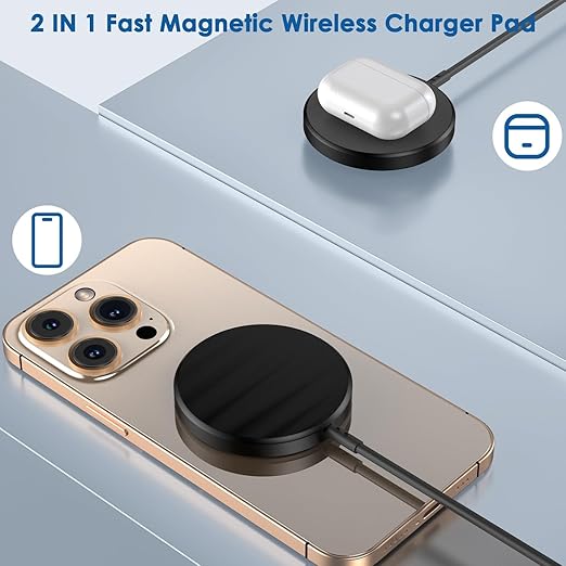 Magnetic Wireless Charger for iPhone 16, 2Pack 10FT 15W Fast Mag-Safe Charger, Wireless Charging Pad with USB C Fast Charging Block for iPhone 16 Pro Max/15/14/13/12/Plus/Pro/Pro Max,AirPods 3/2/Pro 2