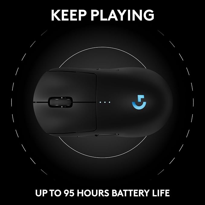 Logitech PRO 2 Lightspeed Wireless Gaming Mouse, Black | Hero 2 Sensor, 44k DPI, 8 Programmable Buttons, LIGHTFORCE Switches, RGB Lighting, Lightweight, PC/Mac | with Signature Series Charging Dock