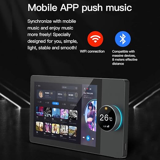 Tuya Smart Home 8-inch Multifunctional Intelligent Control Touch Screen Background Music Host ZigBee Gateway System in-Wall Central Control Panel for Tuya Devices