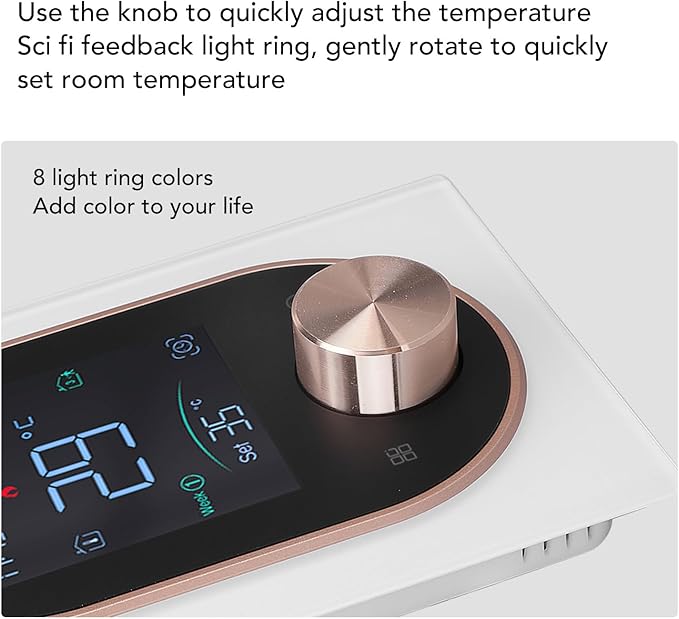 Smart Color Thermostat for Electric Heater LCD Programmable Touchscreen Control for Home Hotel Office with APP, ABS Aluminum Alloy Material (#4)