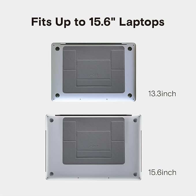 MOFT Laptop Stand for Desk, Adhesive MacBook Computer Stand with 2 Adjustable Viewing Angles, Foldable and Portable Laptop Riser Compatible with 11"-16" Laptops, Starry Grey(Adhesive Version)