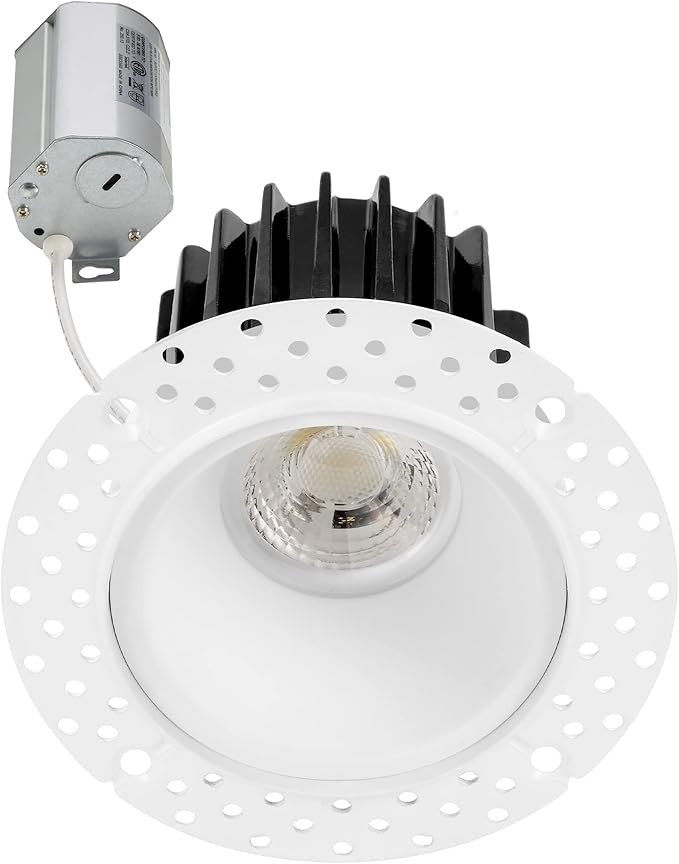 Maxxima 2 in. Trimless Ultra-Thin Recessed Anti-Glare LED Downlight Canless IC Rated 600 Lumens 5 Color Temperature Selectable 2700K/3000K/3500K/4000K/5000K Dimmable 90 CRI 5 CCT Slim J-Box Included