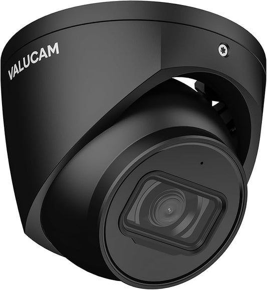 4MP PoE Turret IP Camera Black Starlight 0.006Lux@F1.6 PoE Camera Outdoor, Smart Human/Vehicle Detection, Intrusion Tripwire Alarm, 2.8mm Wide Angle Lens, DMSS & SmartDSS