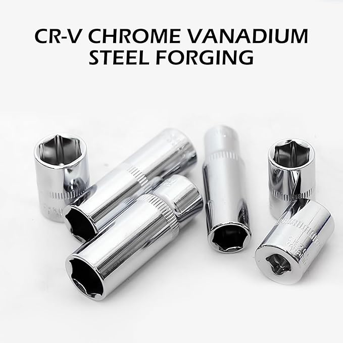 53 Pieces Socket Set 1/4 inch Ratchet Wrench Tool Set, with Bit Socket Set Metric and Extension Bar for Auto Repairing and Household, with Storage Case (53)