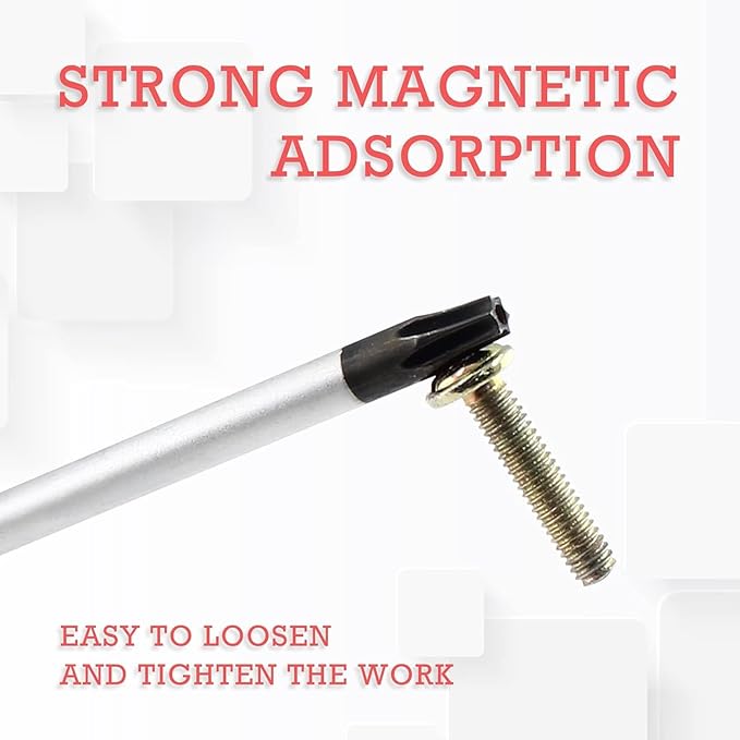 8 Pcs Torx Security Screwdriver Set with Magnetic Tip Plastic Grip, Torx Screwdriver for Computer Repairing (T8 T9 T10 T15)