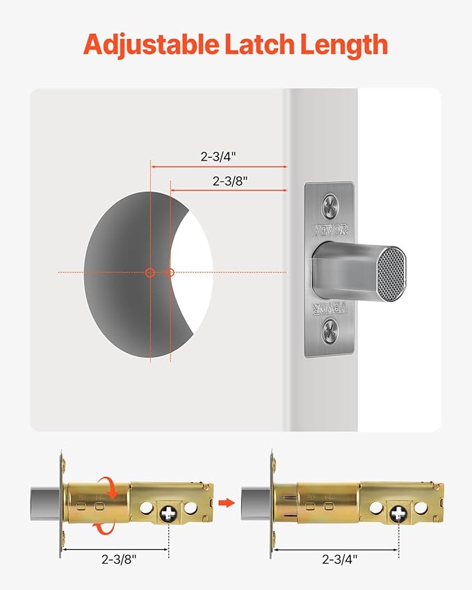 VEVOR Deadbolt Lock, Round Single Cylinder Dead Bolt, Keyed 1 Side, Fits Standard Size Interior and Exterior Doors, Full Metal, with 3 Keys, for Front Entry Door Residential Security, Satin Nickel