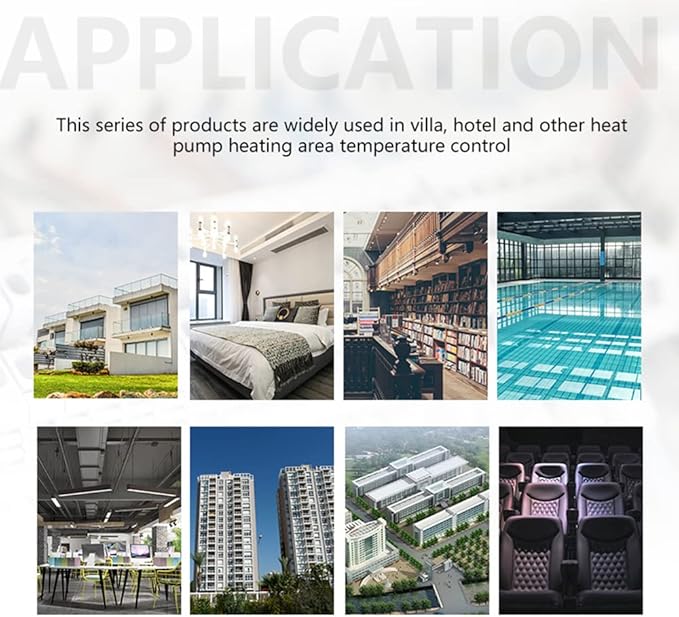 WiFi Smart Heat Pump Room Thermostat Temperature Controller 4.8 Inch Color LCD Screen Programmable Touch Control/Mobile APP/Voice Control Compatible with Alexa/Google Home