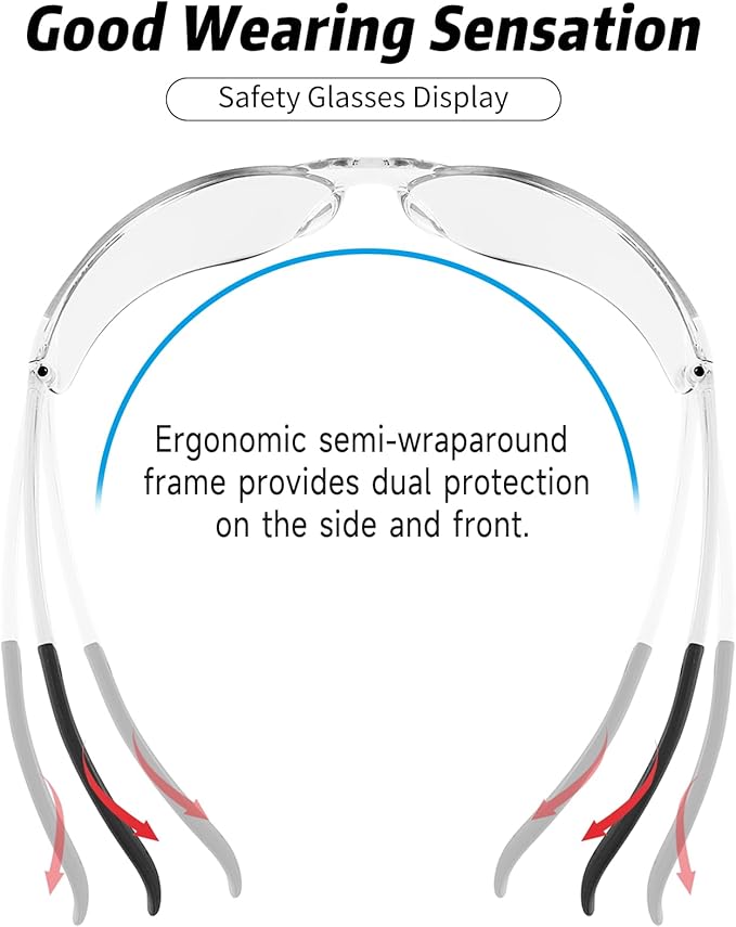 Safety Glasses for Men Women ANSI Z87.1 Safety Glasses Bulk Protective Eyewear Scratch-Resistant