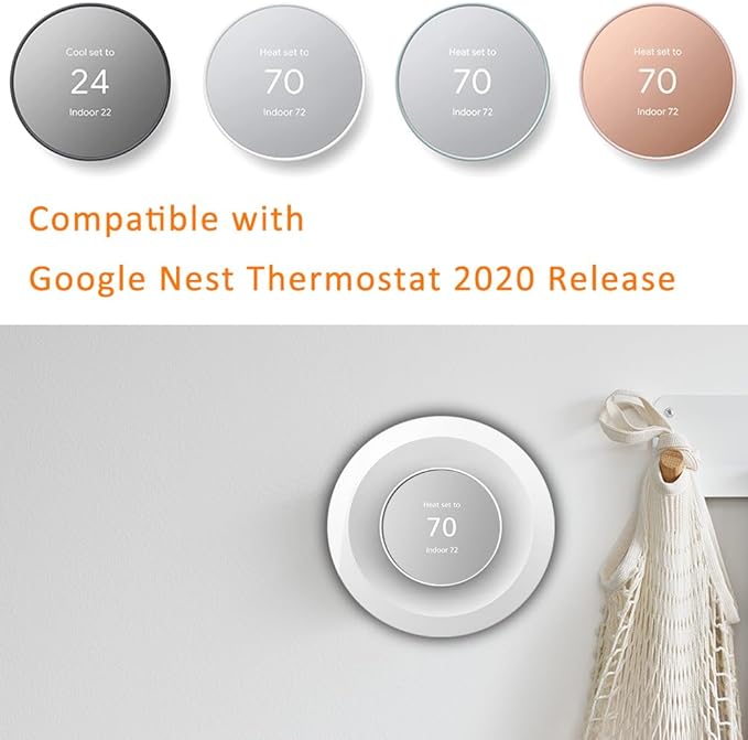 Wall Plate Made for The Nest Thermostat 2020 | Google Nest Thermostat Trim Kit Accessory | Easy Installation | Snow