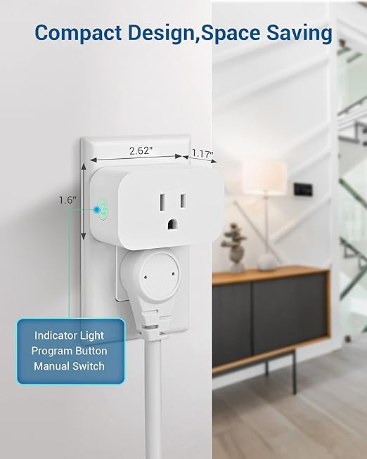 DEWENWILS Remote Control Outlet, Wall Mounted Wireless Light Switch, 2 Independent Control Sockets Electrical Remote Outlet Switch for Plug in Pendant Light, No Wiring,100 Ft Range, FCC Listed