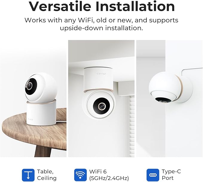IMILAB C40 4K Indoor Security Camera, Room Camera for Kid/Baby/Pet, 5G WiFi Pan/Tilt Indoor Cam w/Person Pet Track, Powerful AI Detection, Color Night Vision, SD/Cloud Storage, Easy Pairing, Plug in.