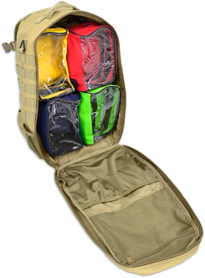 Lightning X Stocked Modular Trauma & Bleeding First Aid Responder Medical Backpack + Kit - TAN