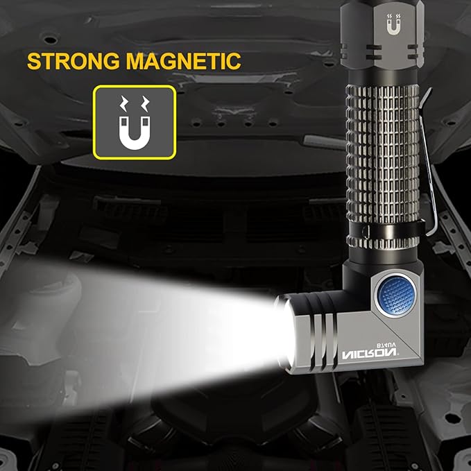 NICRON B74U Blacklight Torch 395nm UV Ultraviolet 90 Degree Adjustable-Head, Pocket Clip, Magnetic Base, 6 Modes Flashlight for Urine Stain Detector
