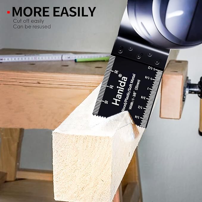 56pcs Wood Oscillating Multitool Quick Release Saw Blades Compatible with Fein Multimaster Porter Cable Black & Bosch Decker Dremel Craftsman Ridgid Ryobi Makita Milwaukee Dewalt Rockwell