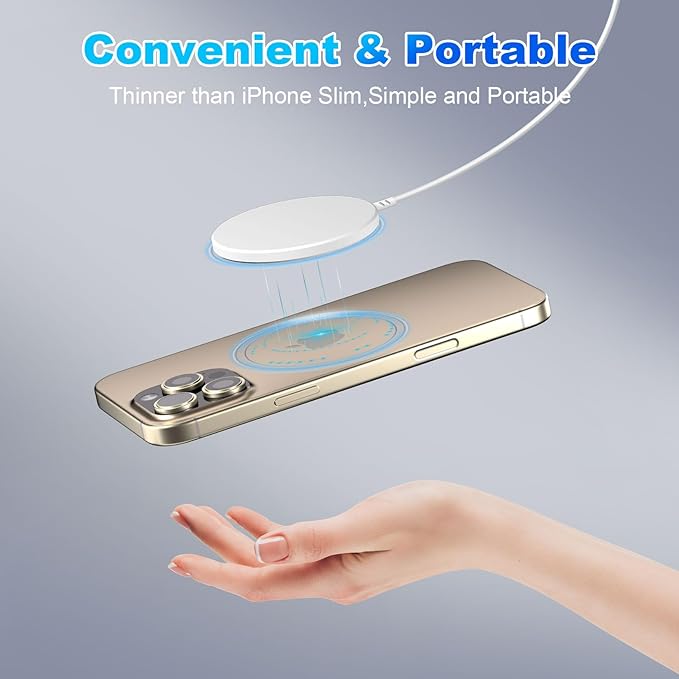 Magnetic Wireless Charger iPhone,Wireless Mag Safe Charger Magnetics Charger Pad USB C Charging Block and 10FT Mag-Safe Magnetic Chargers for iPhone 16 Pro Max/16e/15/14 Plus/13 Mini,AirPods Pro 2/3