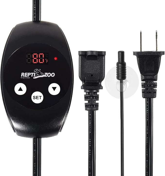 REPTIZOO Dimming Thermostat, PID Temperature Controller with Memory Function, Reptile Thermostat for Reptile Heat lamp, Specifically Designed for Light Heat Bulbs & Heaters