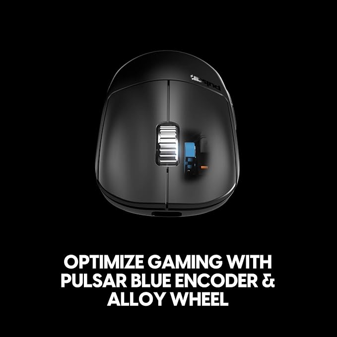 Pulsar Gaming Gears X2H v3 eS Wireless Gaming Mouse, Ultra Lightweight 1.87 oz (53g), Symmetrical, Optical Switch, 32000 DPI, 750 IPS, XS-1 Sensor, 8k Compatible (Medium, Black)