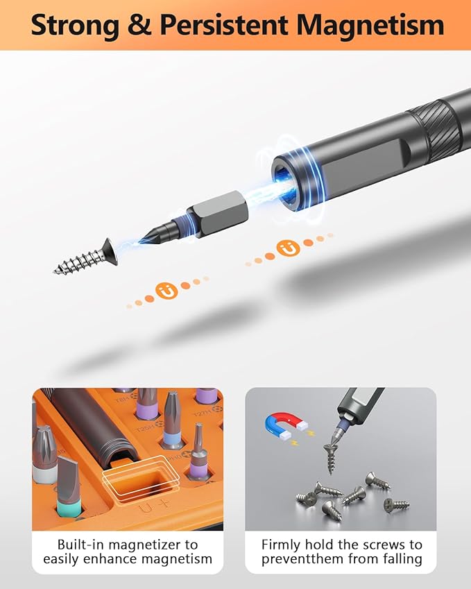 AMIR 42 in 1 Ratchet Screwdriver Kit with 40 PCS Magnetic Bits, Repair Screwdriver Set with Rotatable Ratchet Handle, Versatile Ratchet Handle Screwdriver Set with Carry Case