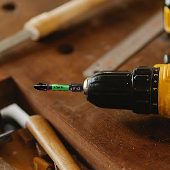 Impact #2 Phillips Screwdriver Bit Set, 16 Pieces 2”S2 Steel Magnetic PH2 Tips Driver Power Bit Set with Extension Impact Bit Holder