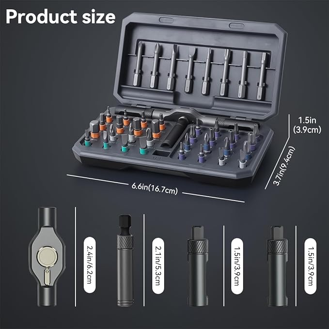 42 In 1 Magnetic Ratchet Screwdriver Set, Multifunctional Diy Ratchet Mini Screwdriver Set, Precision Repair Tool With Detachable Handle, Small Screw Driver For Furniture Computer (42PCS-ORANGE)