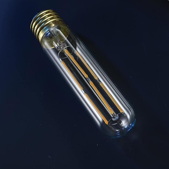 Leools T10 Led Bulb,Dimmable 6W Led Tubular Bulbs,E26 LED Edison Bulb, 60 Watt Incandescent Bulb Equivalent,Warm White 2700K, Clear Glass, E27 Lamp Bulb, for Cabinet Display Cabinet etc,6 Pack.