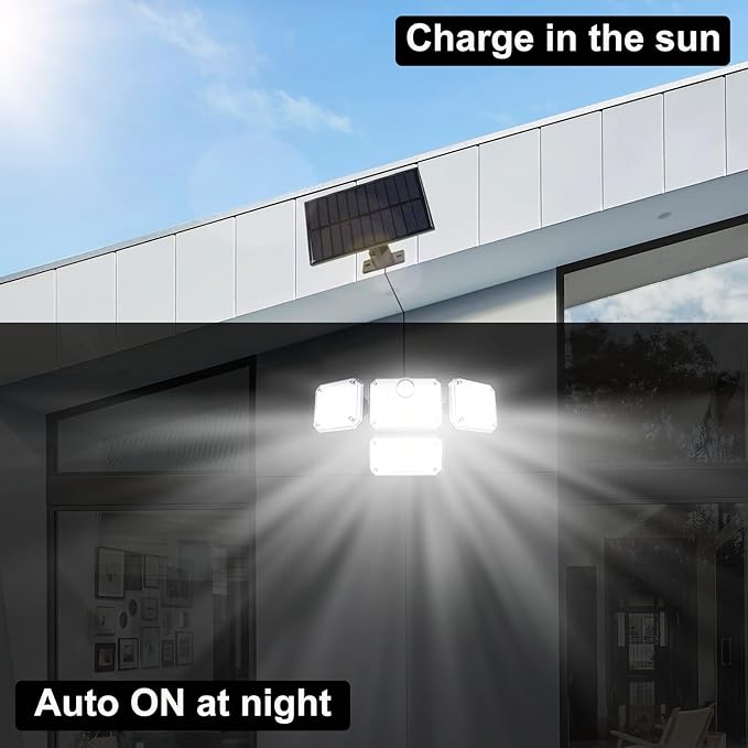 T-SUN Solar Motion Sensor Outdoor Lights, 333LED Solar Security Flood Lights with Remote Control, IP65 Waterproof 3 Lighting Modes Adjustable Wall Lights for Garden, Patio, Yard, Garage(2 Pack)