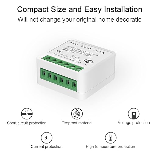 WiFi Smart Switch Light Switch, Compatible with Alexa/Google Home, APP Remote Control, Voice Control, DIY Mode, Timer Function, LAN Control, No Hub Required, 2 Way 16A(4 Pack)