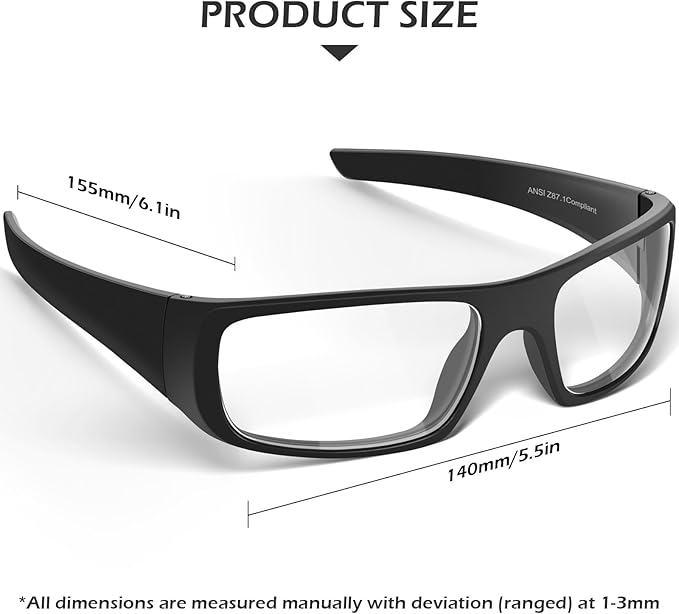 OXG Safety Glasses Protective Eyewear Men Women, ANSI Z87.1 Work Glasses Scratch Impact Resistant for Industrial Shooting
