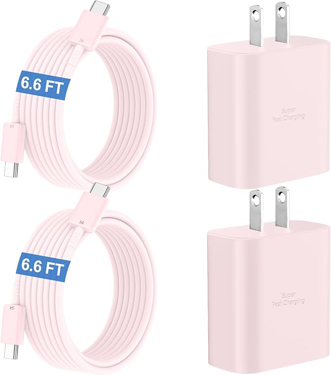 45W Super Fast Charger USB C Android Phone Charger Type C Charger Fast Charging Block with 6.6FT C Charger Cord for Samsung Galaxy S25/S25 Ultra/S25+/S24 Ultra/S24/S24+/S23/S22/S21/S20/Note20/Note 10