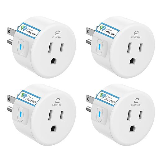 Eightree Smart Plug 5GHz & 2.4GHz, Smart Outlet WiFi Socket with APP Remote Control, Compatible with Alexa & Google Home, 4 Packs